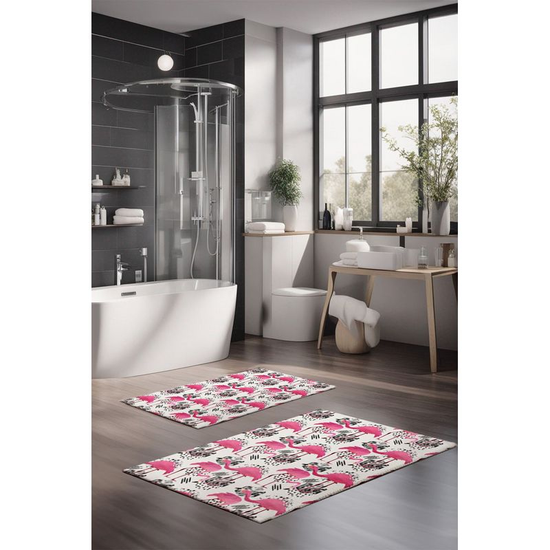 Casa si Gradina - Textile si covoare - Covoare - Covorase baie - Set covorase de baie, L'essentiel Maison, multicolor, 40x60 cm si 60x100 cm, 100% poliester, antiderapant, 323CTW1438 - Infinity.ro