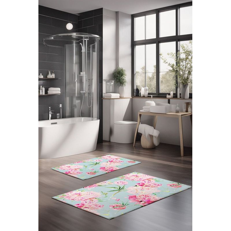 Casa si Gradina - Textile si covoare - Covoare - Covorase baie - Set covorase de baie, L'essentiel Maison, multicolor, 40x60 cm si 60x100 cm, 100% poliester, antiderapant, 323CTW1358 - Infinity.ro