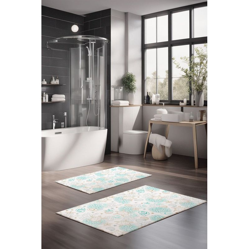 Casa si Gradina - Textile si covoare - Covoare - Covorase baie - Set covorase de baie, L'essentiel Maison, multicolor, 40x60 cm si 60x100 cm, 100% poliester, antiderapant, 323CTW1339 - Infinity.ro