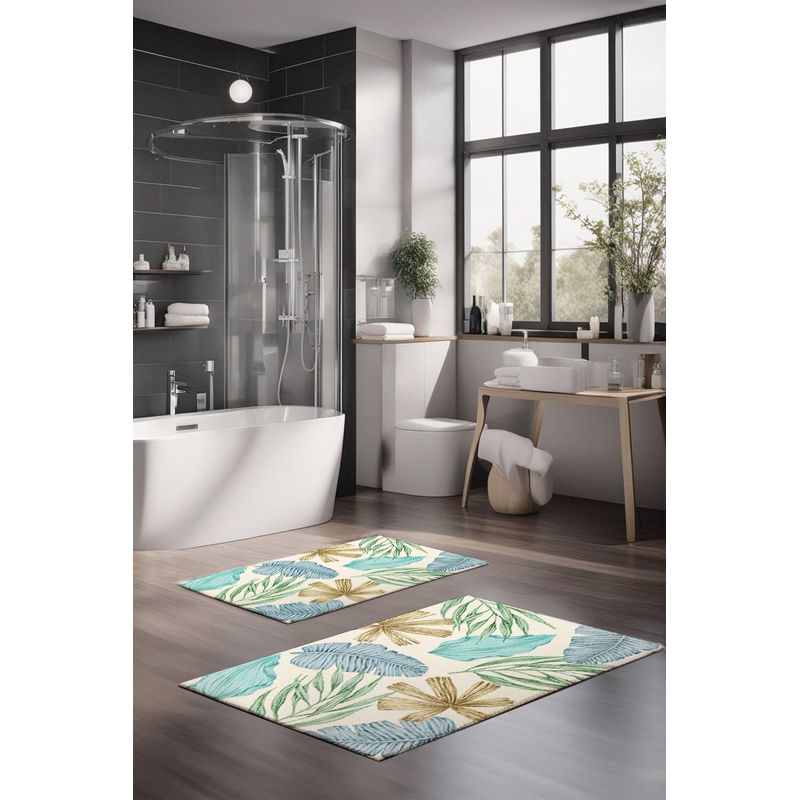 Casa si Gradina - Textile si covoare - Covoare - Covorase baie - Set covorase baie, L'essentiel Maison, multicolor, 40x60 cm si 60x100 cm, 100% poliester, antiderapant, 323CTW1431 - Infinity.ro