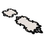Casa si Gradina - Textile si covoare - Covoare - Covorase baie - Set covorase de baie, L'essentiel Maison, alb si negru, 50x60 cm si 60x100 cm, 100% poliester, antiderapant, 394ANR1613 - Infinity.ro
