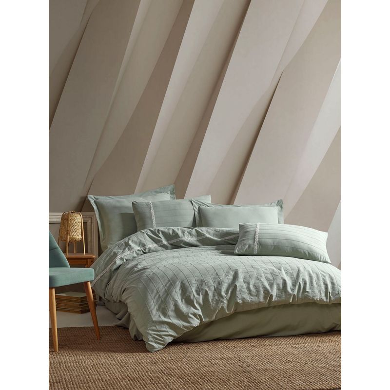 Casa si Gradina - Textile si covoare - Lenjerii de pat - Seturi de lenjerie - Set lenjerie de pat, L'essentiel Maison, verde, 200x220 cm, bumbac 100%, jacquard - Infinity.ro