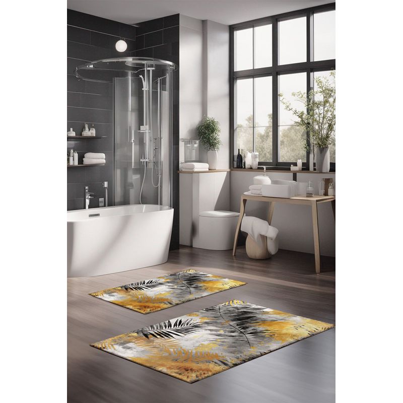 Casa si Gradina - Textile si covoare - Covoare - Covorase baie - Set covorase de baie, L'essentiel Maison, multicolor, 40x60 cm si 60x100 cm, 100% poliester, antiderapant, 323CTW1523 - Infinity.ro