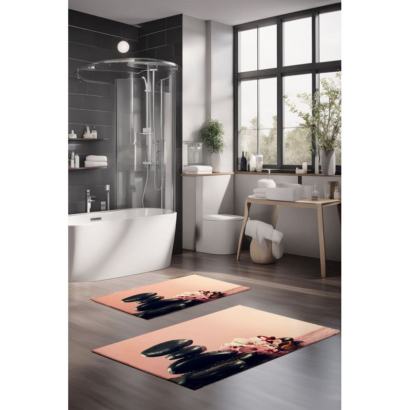 Casa si Gradina - Textile si covoare - Covoare - Covorase baie - Set covorase baie, L'essentiel Maison, multicolor, 40x60 cm si 60x100 cm, 100% poliester, antiderapant, 323CTW1286 - Infinity.ro