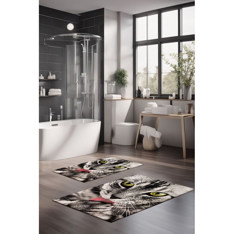 Casa si Gradina - Textile si covoare - Covoare - Covorase baie - Set covorase de baie, L'essentiel Maison, multicolor, 40x60 cm si 60x100 cm, 100% poliester, antiderapant, 323CTW1209 - Infinity.ro