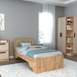 Casa si Gradina - Mobilier - Saltele si somiere - Somiere - Somiera, Hanah Home, pal melaminat, pin atlantic, bej, 94.4x193.6x80 cm - Infinity.ro