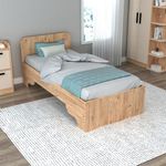 Casa si Gradina - Mobilier - Saltele si somiere - Somiere - Somiera, Hanah Home, pal melaminat, pin atlantic, bej, 94.4x193.6x80 cm - Infinity.ro
