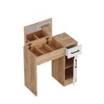 Casa si Gradina - Mobilier - Comode si corpuri - Masute de toaleta - Masa de machiaj, Hanah Home, pal melaminat, pin atlantic si alb, 108.8x77x37.3 cm - Infinity.ro