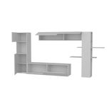 Casa si Gradina - Mobilier - Comode si corpuri - Console - Unitate tv, Hanah Home, pal melaminat, alb, 215x150x31.5 cm - Infinity.ro