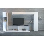 Casa si Gradina - Mobilier - Comode si corpuri - Console - Unitate tv, Hanah Home, pal melaminat, alb, 215x150x31.5 cm - Infinity.ro