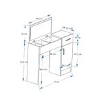 Casa si Gradina - Mobilier - Comode si corpuri - Masute de toaleta - Masa de machiaj, Hanah Home, pal melaminat, pin atlantic si alb, 108.8x77x37.3 cm - Infinity.ro