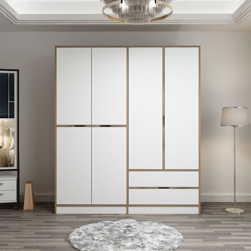 Casa si Gradina - Mobilier - Dulapuri si sifoniere - Sifoniere - Sifonier, Hanah Home, pal melaminat, dore, 185x208x52 cm - Infinity.ro