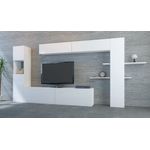 Casa si Gradina - Mobilier - Comode si corpuri - Console - Unitate tv, Hanah Home, pal melaminat, alb, 215x150x31.5 cm - Infinity.ro