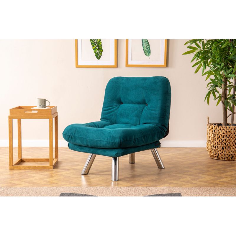 Casa si Gradina - Mobilier - Canapele si coltare - Canapele - Canapea extensibila, Atelier Del Sofa, tesatura moale, verde petrol, cadru metalic, 110x70 cm - Infinity.ro