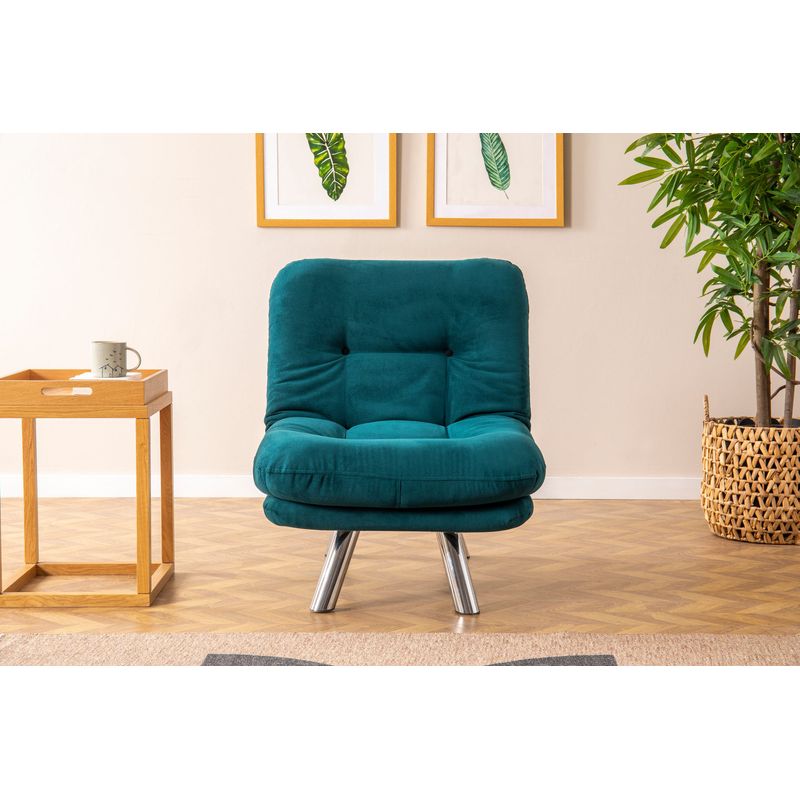 Casa si Gradina - Mobilier - Canapele si coltare - Canapele - Canapea extensibila, Atelier Del Sofa, tesatura moale, verde petrol, cadru metalic, 110x70 cm - Infinity.ro