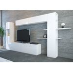 Casa si Gradina - Mobilier - Comode si corpuri - Console - Unitate tv, Hanah Home, pal melaminat, alb, 215x150x31.5 cm - Infinity.ro