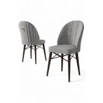 Casa si Gradina - Mobilier - Scaune si fotolii - Scaune - Set scaune, Hanah Home, metal, babyface, gri si maro, 44x42x96 cm, 6 piese - Infinity.ro