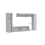 Casa si Gradina - Mobilier - Comode si corpuri - Console - Unitate tv, Hanah Home, pal melaminat, alb, 215x150x31.5 cm - Infinity.ro