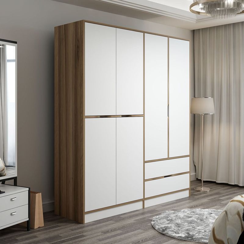 Casa si Gradina - Mobilier - Dulapuri si sifoniere - Sifoniere - Sifonier, Hanah Home, pal melaminat, dore, 185x208x52 cm - Infinity.ro