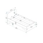 Casa si Gradina - Mobilier - Saltele si somiere - Somiere - Somiera, Hanah Home, pal melaminat, pin atlantic, bej, 94.4x193.6x80 cm - Infinity.ro