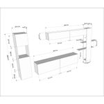 Casa si Gradina - Mobilier - Comode si corpuri - Console - Unitate tv, Hanah Home, pal melaminat, alb, 215x150x31.5 cm - Infinity.ro