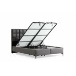 Casa si Gradina - Mobilier - Saltele si somiere - Somiere - Somiera cu tablie, Hanah Home, pal melaminat, gri, 160x200 cm, 771MND1806 - Infinity.ro