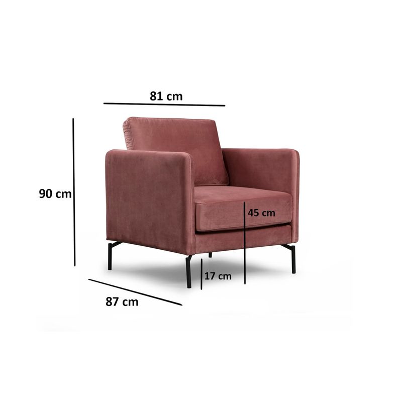 Casa si Gradina - Mobilier - Scaune si fotolii - Fotolii - Fotoliu, Hanah Home, lemn fag si poliester, roz, 81x87x90 cm - Infinity.ro