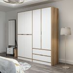Casa si Gradina - Mobilier - Dulapuri si sifoniere - Sifoniere - Sifonier, Hanah Home, pal melaminat, dore, 185x208x52 cm - Infinity.ro