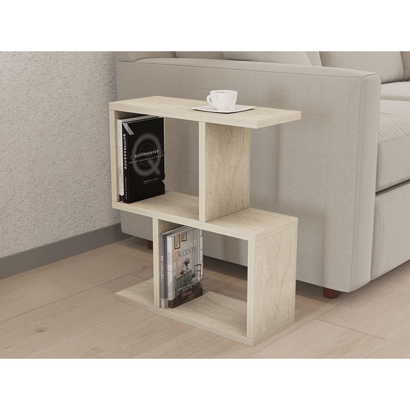 Casa si Gradina - Mobilier - Mese si birouri - Mese living - Masa laterala, Hanah Home, PAL melaminat, travertin, 45x17x51.4 cm - Infinity.ro