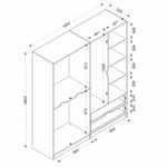 Casa si Gradina - Mobilier - Dulapuri si sifoniere - Sifoniere - Sifonier, Hanah Home, pal melaminat, dore, 185x208x52 cm - Infinity.ro