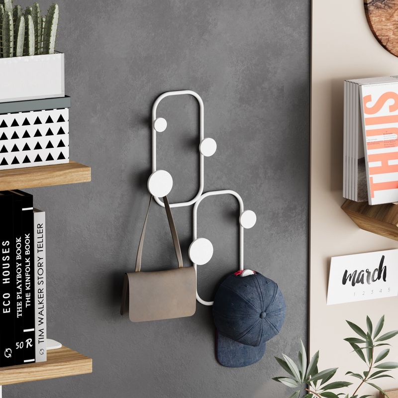 Casa si Gradina - Mobilier - Organizare si depozitare - Cuiere - Cuiere de perete, Wallxpert, metal, alb, 26x5x48 cm - Infinity.ro