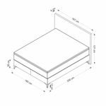 Casa si Gradina - Mobilier - Saltele si somiere - Somiere - Somiera cu tablie, Hanah Home, pal melaminat, gri, 160x200 cm, 771MND1806 - Infinity.ro