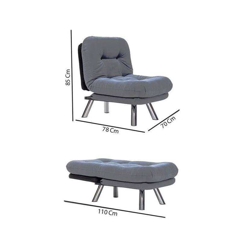 Casa si Gradina - Mobilier - Canapele si coltare - Canapele - Canapea extensibila, Atelier Del Sofa, tesatura moale, verde petrol, cadru metalic, 110x70 cm - Infinity.ro