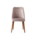 Casa si Gradina - Mobilier - Scaune si fotolii - Scaune - Set scaune, Hanah Home, catifea, nuc si bej, 50x49x90 cm, 4 bucati - Infinity.ro