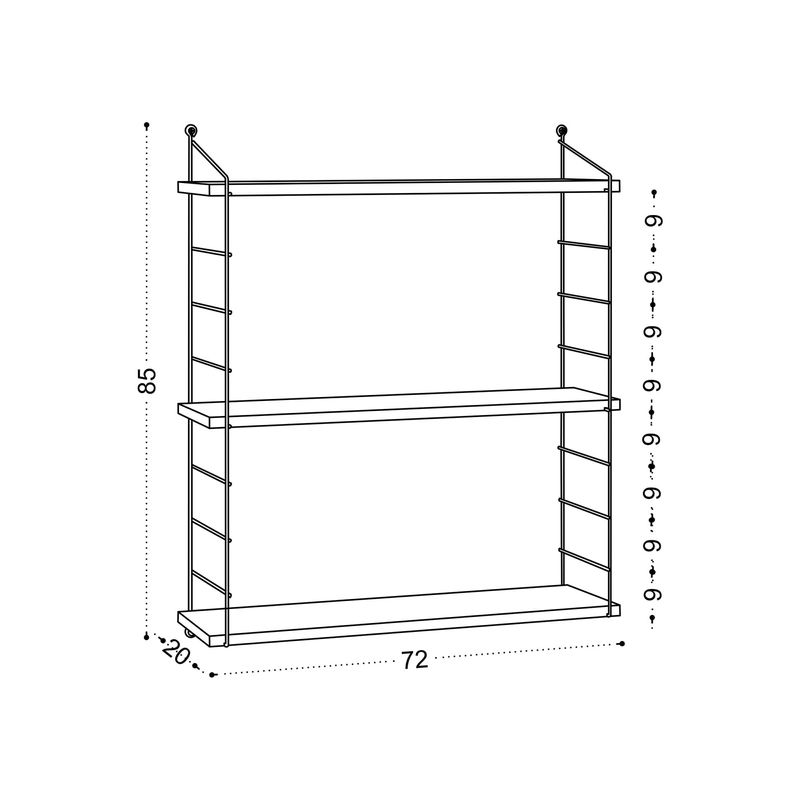 Casa si Gradina - Mobilier - Biblioteci si rafturi - Rafturi - Raft de perete, Hanah Home, pal melaminat, alb, 72x20x85 cm - Infinity.ro