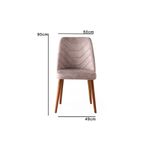 Casa si Gradina - Mobilier - Scaune si fotolii - Scaune - Set scaune, Hanah Home, catifea, nuc si bej, 50x49x90 cm, 4 bucati - Infinity.ro