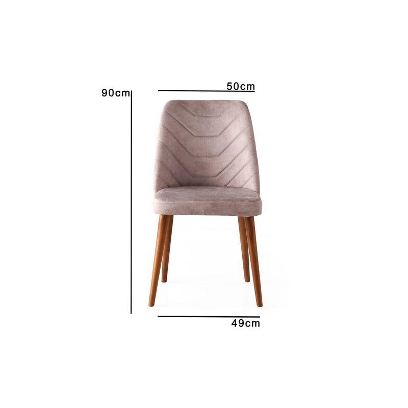 Casa si Gradina - Mobilier - Scaune si fotolii - Scaune - Set scaune, Hanah Home, catifea, nuc si bej, 50x49x90 cm, 4 bucati - Infinity.ro