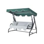 Casa si Gradina - Gradina si terasa - Balansoare si hamace - Balansoare - Balansoar de gradina, Hanah Home, metal, verde alb antracit, 200x170x110 cm - Infinity.ro