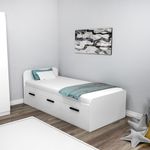 Casa si Gradina - Mobilier - Saltele si somiere - Somiere - Somiera, Hanah Home, pal melaminat, alb, 91x193.6x71.5 cm - Infinity.ro