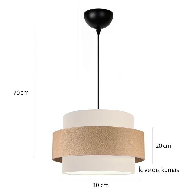 Casa si Gradina - Corpuri si surse de iluminat - Lustre si pendule - Lustra, Opviq, iuta, crem, 30x21.5 cm, inaltime 70-80 cm - Infinity.ro