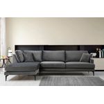 Casa si Gradina - Mobilier - Canapele si coltare - Coltare - Coltar, Hanah Home, lemn fag si pal, antracit, 283x180x90 cm - Infinity.ro