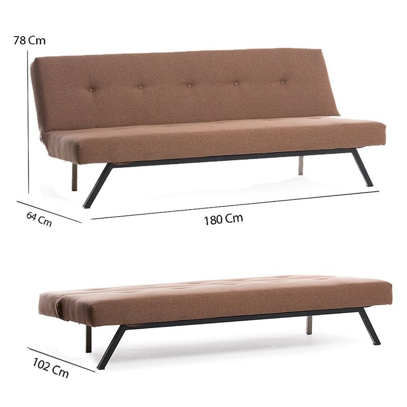 Casa si Gradina - Mobilier - Canapele si coltare - Canapele - Canapea extensibila, Atelier Del Sofa, metal, maro, 180x102 cm - Infinity.ro