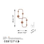 Casa si Gradina - Mobilier - Organizare si depozitare - Cuiere - Cuiere de perete, Wallxpert, metal, cupru, 26x5x48 cm - Infinity.ro
