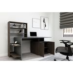 Casa si Gradina - Mobilier - Mese si birouri - Birouri - Birou de studiu, Hanah Home, pal melaminat, nuc, antracit, 146.3x73.8x60 cm - Infinity.ro