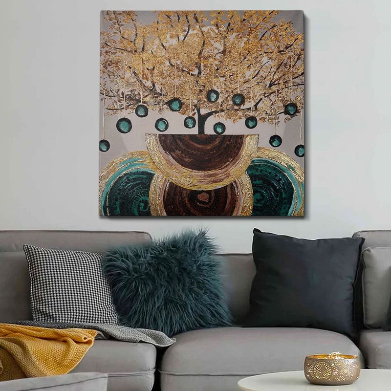 Casa si Gradina - Decoratiuni - Tablouri - Tablou decorativ, Wallxpert, panza, multicolor, pictat manual, 70x70 cm - Infinity.ro