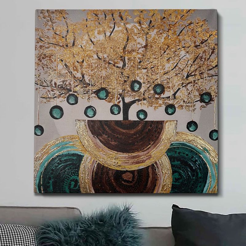 Casa si Gradina - Decoratiuni - Tablouri - Tablou decorativ, Wallxpert, panza, multicolor, pictat manual, 70x70 cm - Infinity.ro