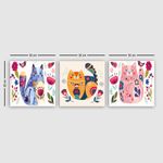 Casa si Gradina - Decoratiuni - Tablouri - Tablou decorativ set 3 piese, Wallxpert, panza, multicolor, 30x30 cm, 564RMY1223 - Infinity.ro