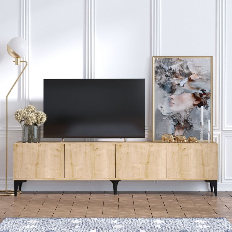 Casa si Gradina - Mobilier - Comode si corpuri - Comode - Comoda tv, Hanah Home, pal melaminat, stejar safir, 180x35x50 cm, 393MRD1123 - Infinity.ro