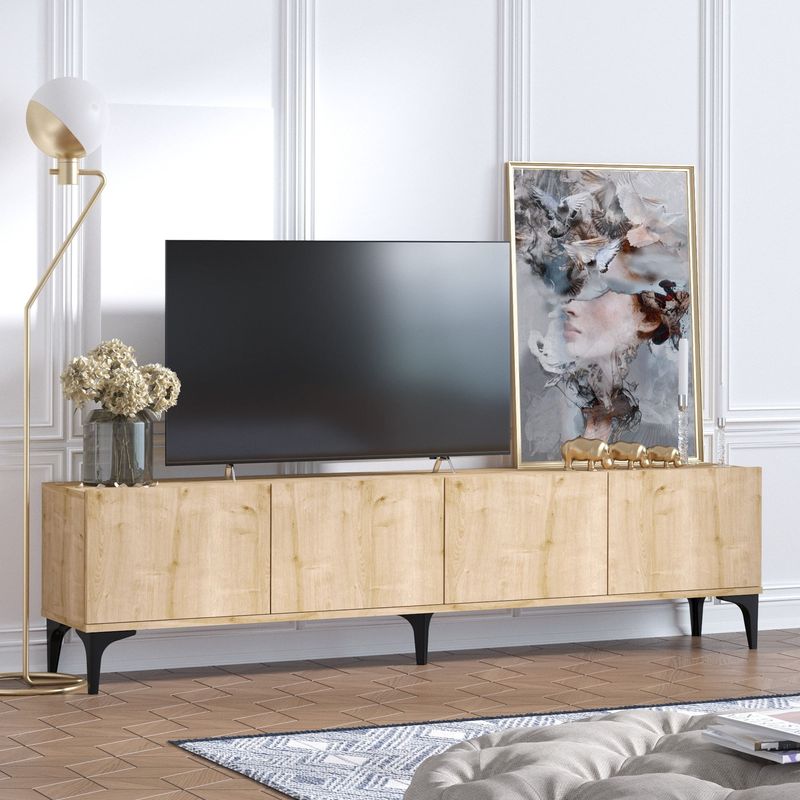 Casa si Gradina - Mobilier - Comode si corpuri - Comode - Comoda tv, Hanah Home, pal melaminat, stejar safir, 180x35x50 cm, 393MRD1123 - Infinity.ro