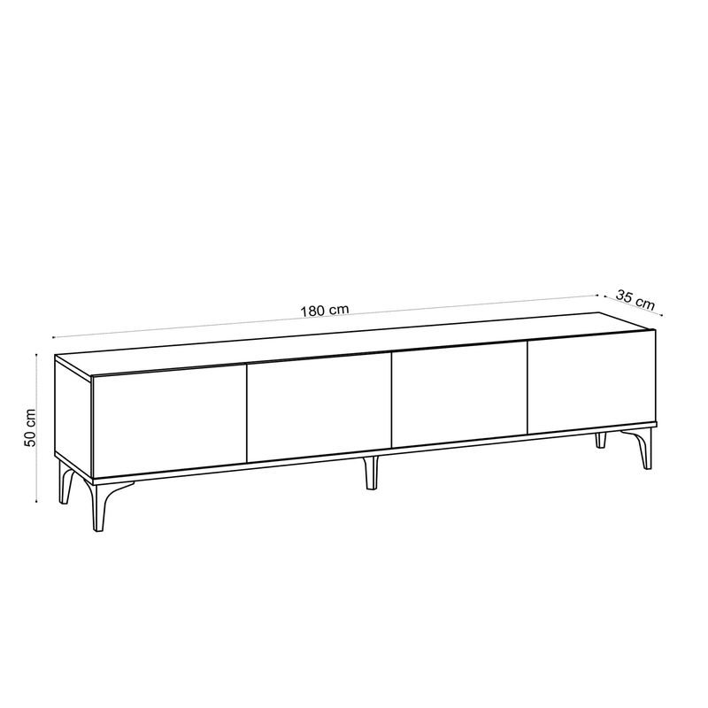 Casa si Gradina - Mobilier - Comode si corpuri - Comode - Comoda tv, Hanah Home, pal melaminat, stejar safir, 180x35x50 cm, 393MRD1123 - Infinity.ro